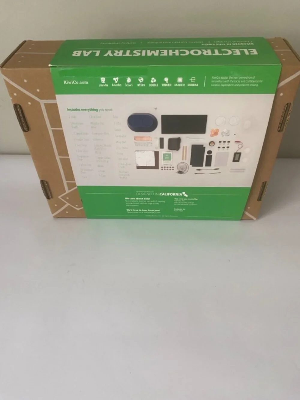 KiwiCo Electrochemistry Lab kit. Recommended ages 14+.